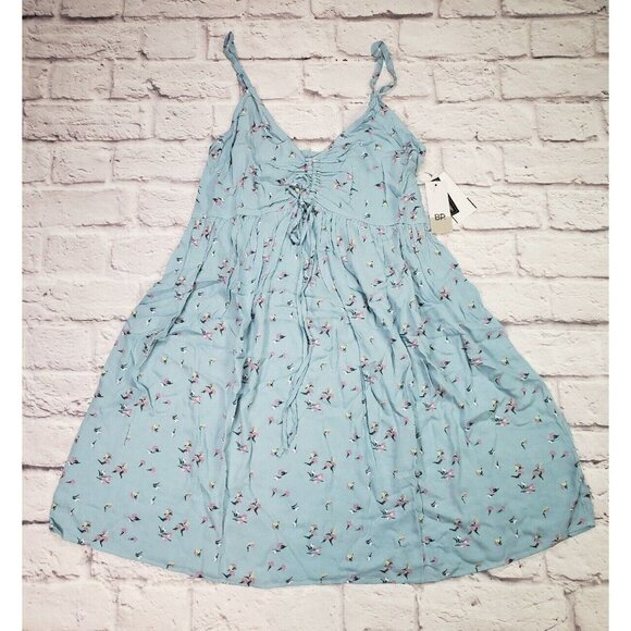 Nordstrom BP Womens Size Small Woven Tank Dress Blue Purple Floral - Picture 1 of 5